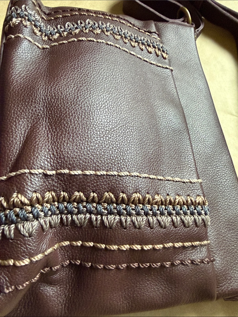 NWOT The Sak Melrose Leather Crossbody Bag Dark Brown Adjustable Strap - Picture 4 of 12